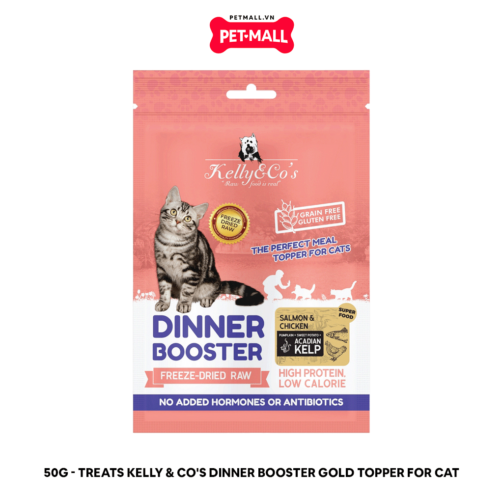 50G - Treats Kelly & Co's Dinner Booster Gold Topper for cat Vị Cá Hồi & Gà Petmall