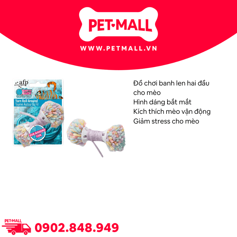 Đồ chơi AFP Knotty Habit Yarn Roll Around - Banh len 2 đầu Petmall