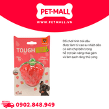 Đồ chơi TOUGH FRUIT fruity-bites Squeaky Silence Strawberry - Trái dâu, hỗ trợ nhai gặm giảm stress Petmall