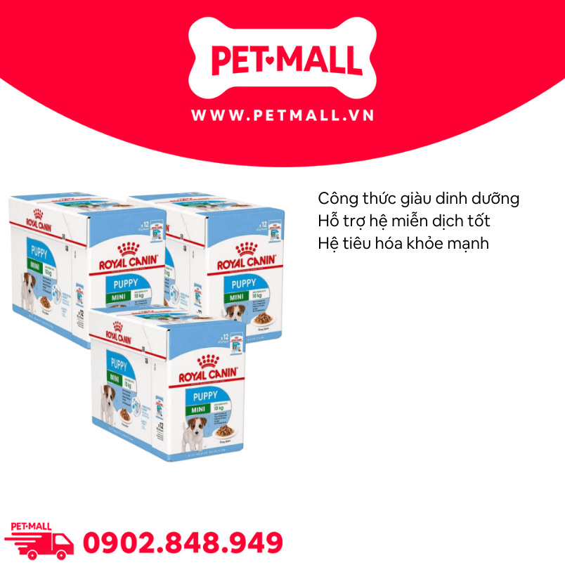 Combo Pate chó Royal Canin Mini Puppy Gravy 85g - 36 gói Petmall