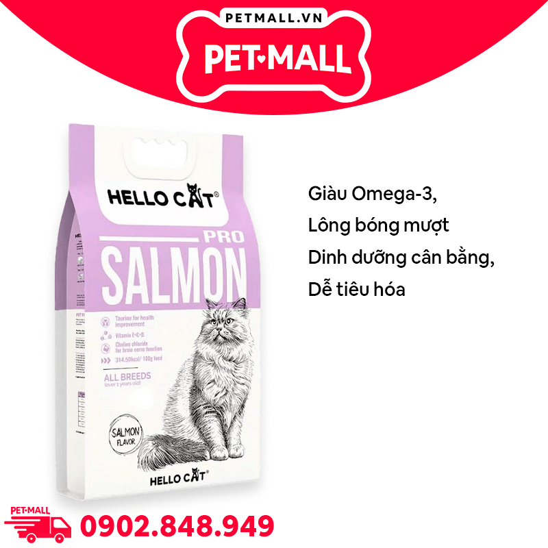 5KG - Thức ăn mèo HelloCat Pro All Breeds Salmon Flavour - Vị cá hồi Petmall