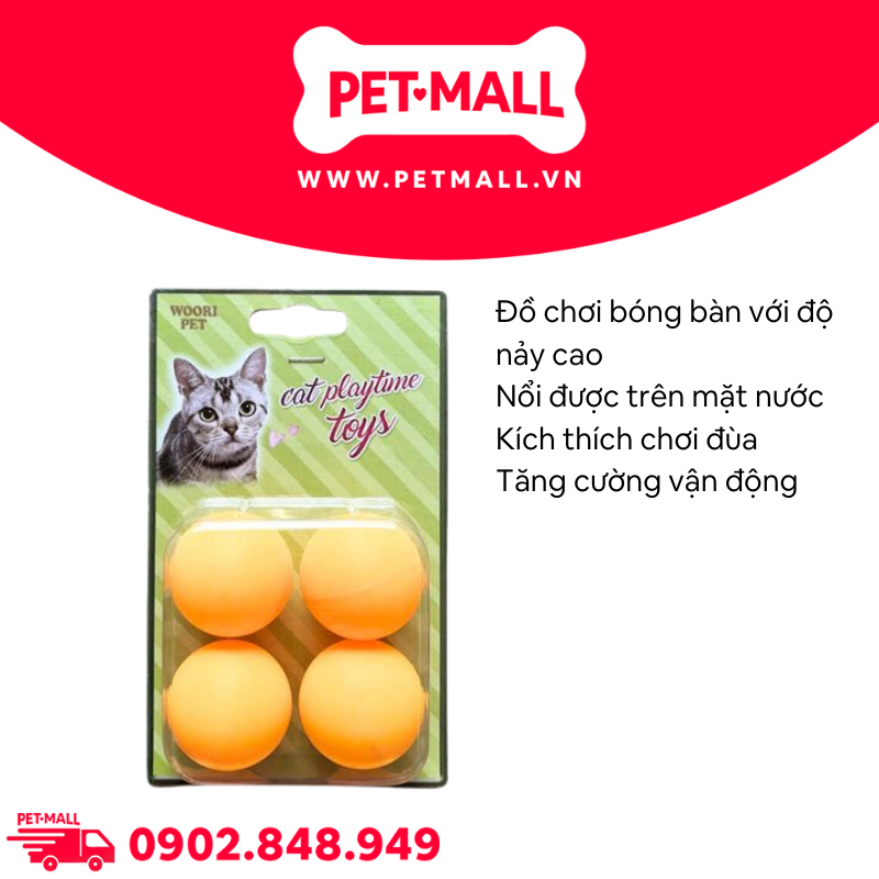 Đồ chơi SONICE Pingpong Ball - Bộ 4 quả bóng bàn Petmall