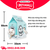 Nhà tích hợp cào móng cho mèo QQ Goat Milk Cat House - Size 55 x 33 x 33 cm Petmall