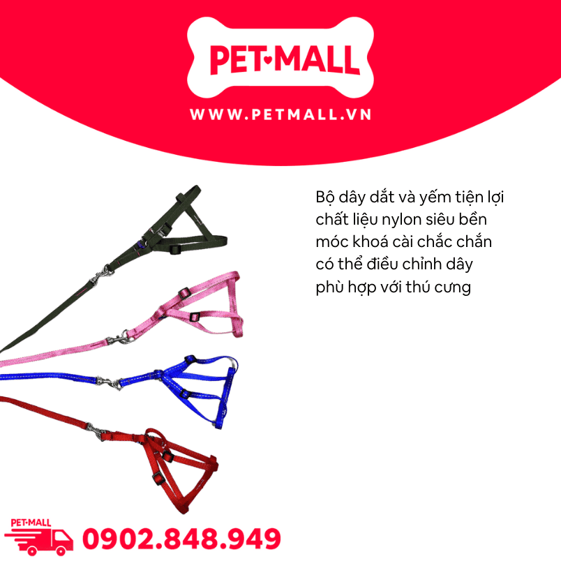 Set dây dắt + yếm SONICE Mix Collar Extra Small Size - Cho mèo < 5kg Petmall