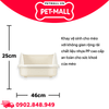 Khay vệ sinh mèo CATIDEA Cat Litter Box Size XL - 63x46x25cm | Màu Trắng Kem - Tặng Kèm Xẻng Petmall