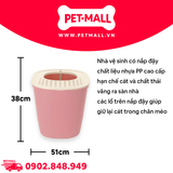 Nhà vệ sinh mèo Sonice Lapule N1 - 40 x 51 x 38 cm - Hồng  | Tặng Kèm Xẻng Petmall