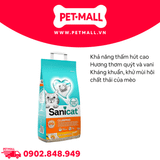 Cát vệ sinh Sanicat Clumping White Duo Vanilla Mandarin Bentonite Cat Litter 10L - Hương quýt vani, vón cục và diệt khuẩn Petmall