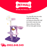Trụ cào SONICE Calmbee Tower Cat Tree Scratcher Toys Size 60 x 48 x 128 cm - 4 tầng hình đám mây tím Petmall