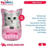 Hộp 12 Gói 70G - Pate mèo KitCat Petite Pouch Kitten Recipe Chicken - Vị Gà, dành cho mèo con Petmall