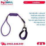 Set dây dắt và vòng cổ bản lớn Zichen Size XL | 120cm - Màu Tím Petmall