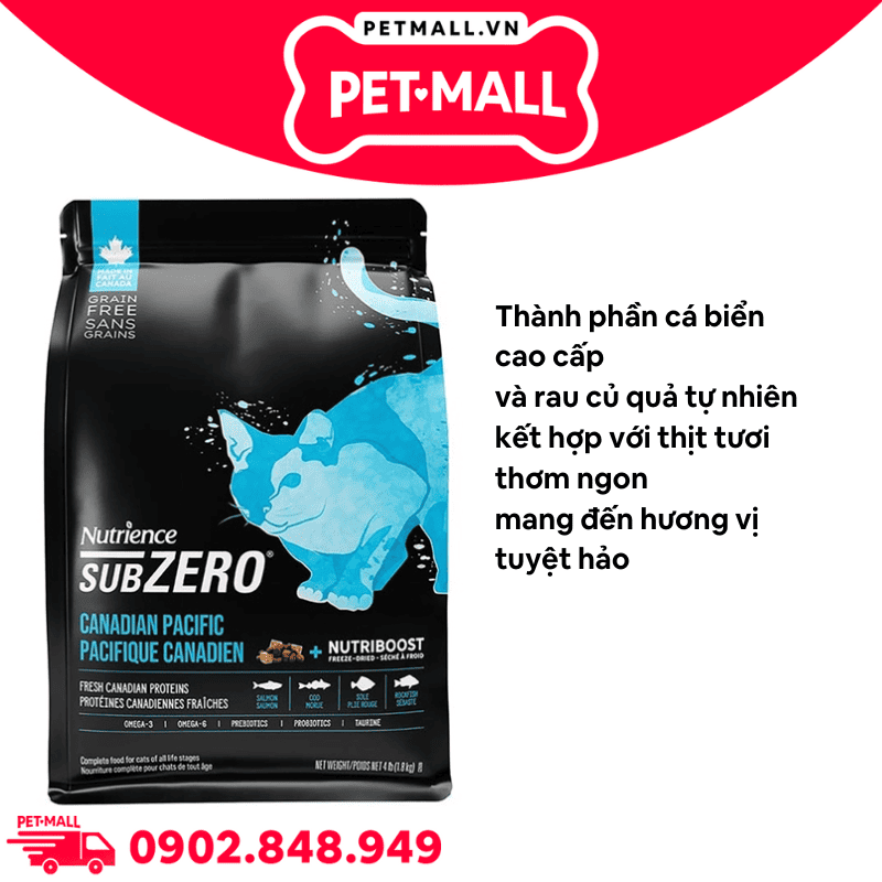 9KG - Thức ăn mèo Nutrience SubZero - Cá hồi, Cá minh thái, Cá tuyết & Rau củ, cho mèo mọi lứa tuổi Petmall