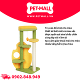 Trụ cào SONICE Yellow and Green Cat Tree Scratcher Toys Size 48 x 42 x 98 cm - 5 tầng màu xanh, vàng Petmall