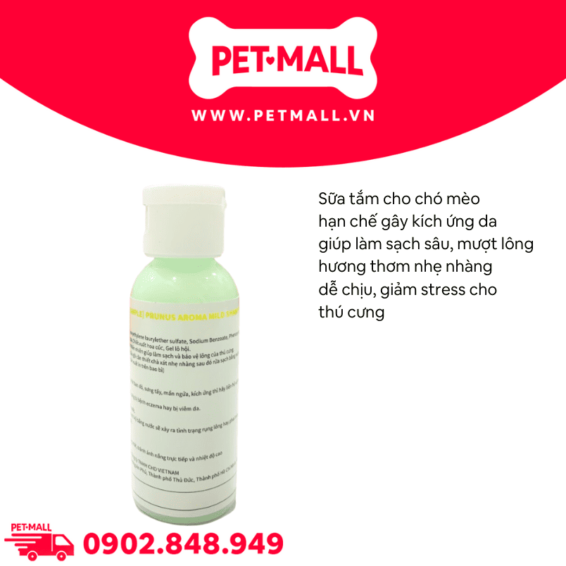Sữa tắm Prunus Aroma Mild 50g - Thơm mát tự nhiên Petmall