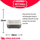 Khay vệ sinh mèo CATIDEA Cat Litter Box Size XL - 63x46x25cm  | Màu Xám - Tặng kèm xẻng Petmall