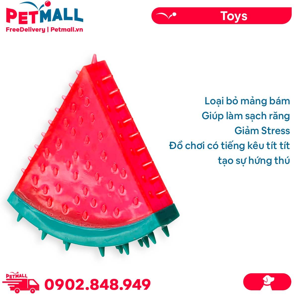 Đồ chơi Rosewood Watermelon Ice Toys - Hình dưa hấu lạnh bóp kêu tít tít Petmall