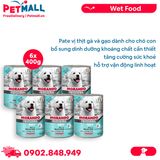 Combo Pate chó Morando Chicken & Rice for Puppy 400g - 6 lon - Vị Thịt Gà và Gạo, dành cho chó con Petmall