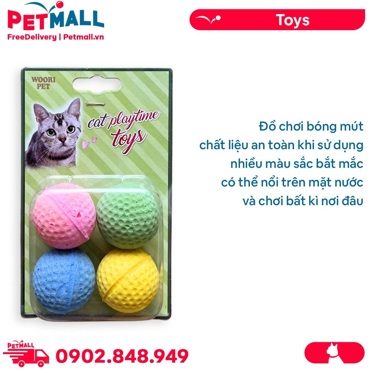 Đồ chơi SONICE Sponge Golf Ball - Bộ 4 quả bóng Gold Petmall