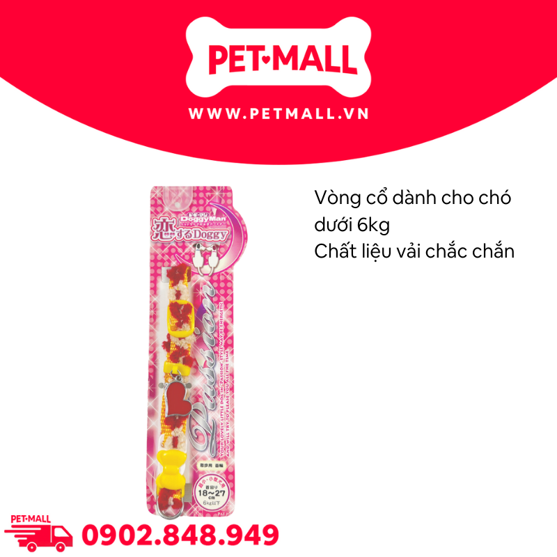 Vòng cổ DoggyMan Size 6kg - Hoa đỏ vàng Petmall