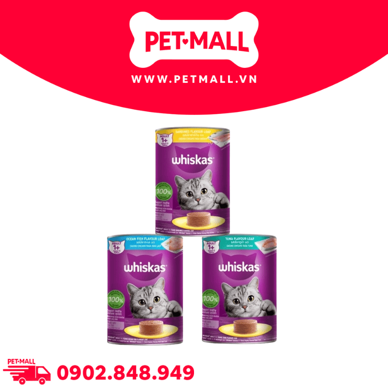 Combo Pate mèo WHISKAS 400g Mix vị - 24 lon  Petmall