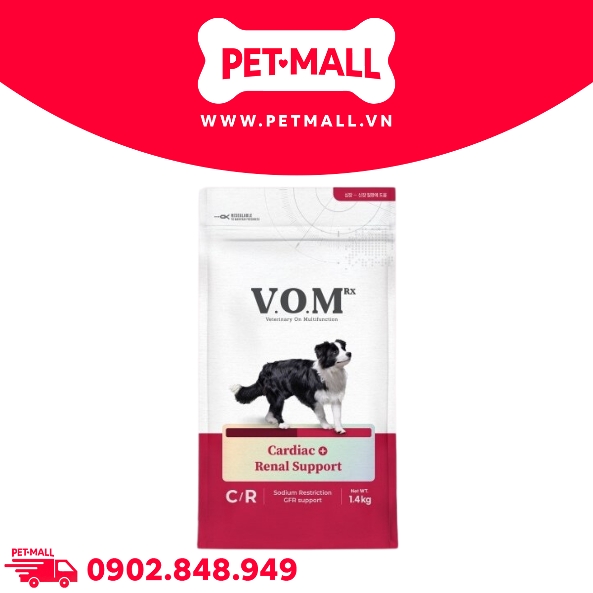 1.4KG -Thức ăn chó VOM Cardia.c Rena.l Support CR - Chăm sóc sức khỏe cho tim và thận Petmall