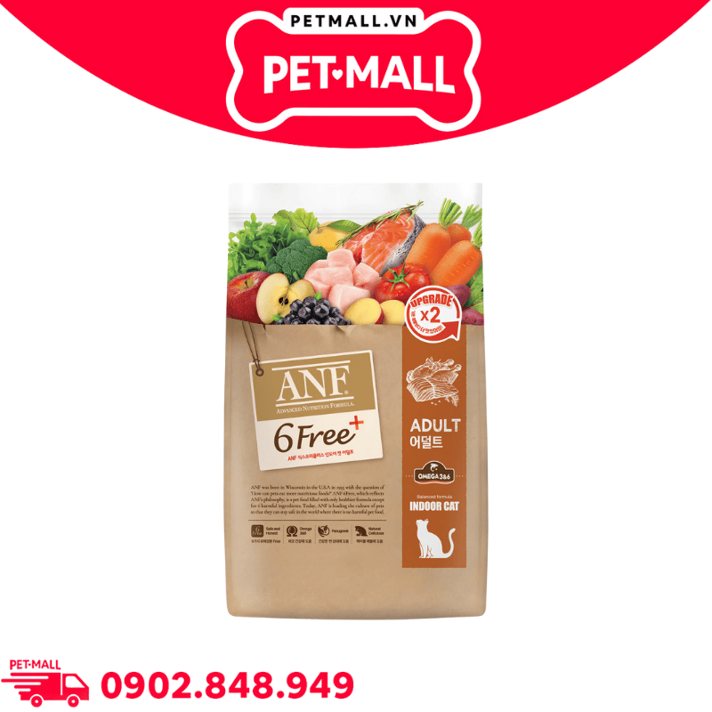 11.2KG - Thức ăn mèo ANF 6Free Plus Adult Indoor Cat - Bổ sung Omega 3&6 cho mèo trưởng thành Petmall