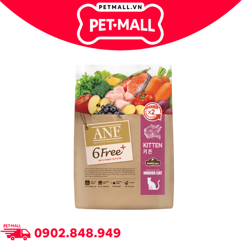 5.6KG - Thức ăn mèo ANF 6Free Plus Kitten Indoor - Bổ sung Omega 3&6 cho mèo con Petmall