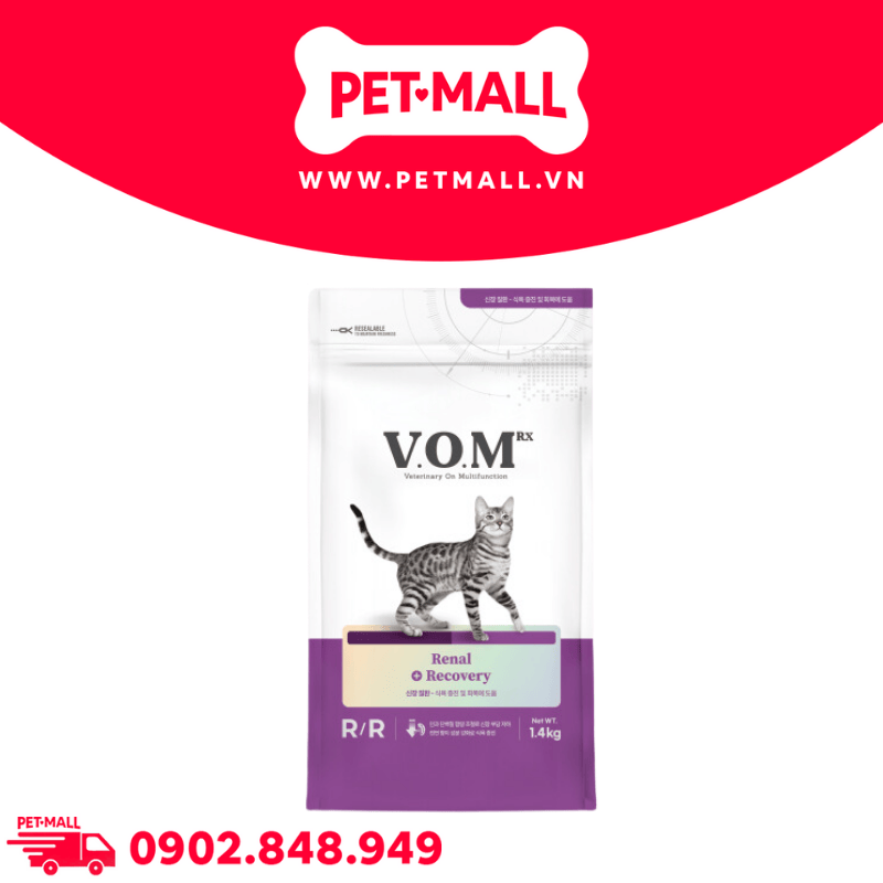 1.4KG - Thức ăn mèo VOM Renal + Recovery RR - Chăm sóc sức khỏe cho thận và phục hồi cơ thể Petmall