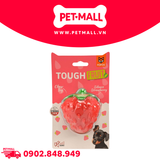 Đồ chơi TOUGH FRUIT fruity-bites Squeaky Silence Strawberry - Trái dâu, hỗ trợ nhai gặm giảm stress Petmall