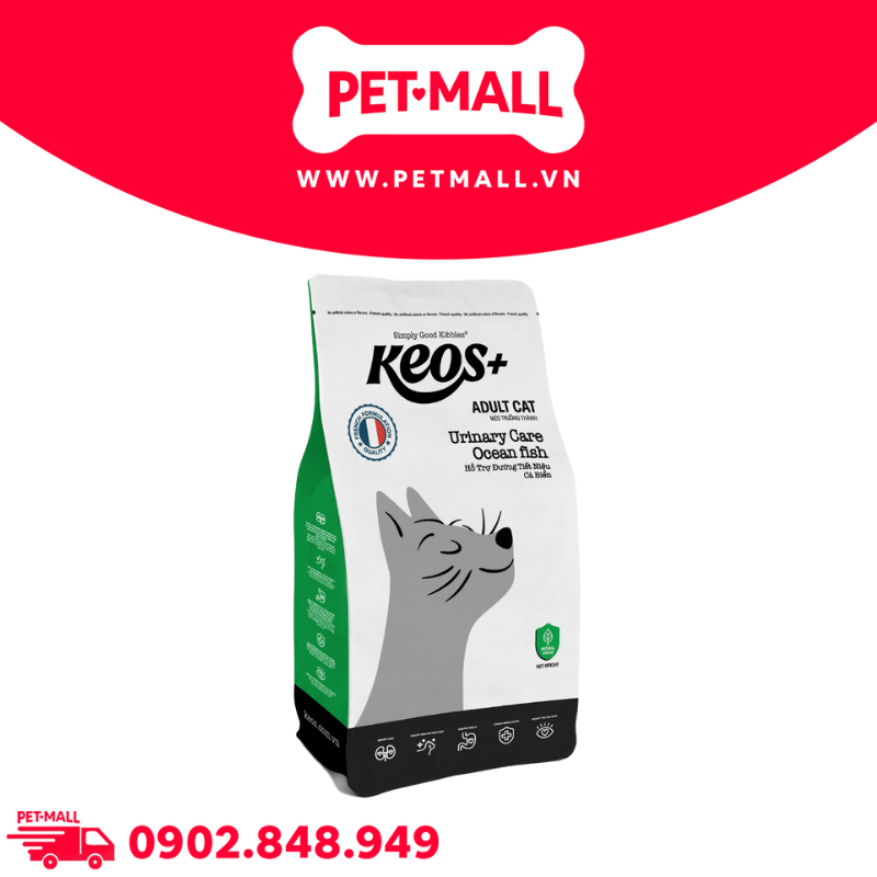 Thức ăn mèo KEOS+ Urinary Care Ocean Fish Adult Cat 6kg - Vị Cá biển, hỗ trợ tiết niệu Petmall