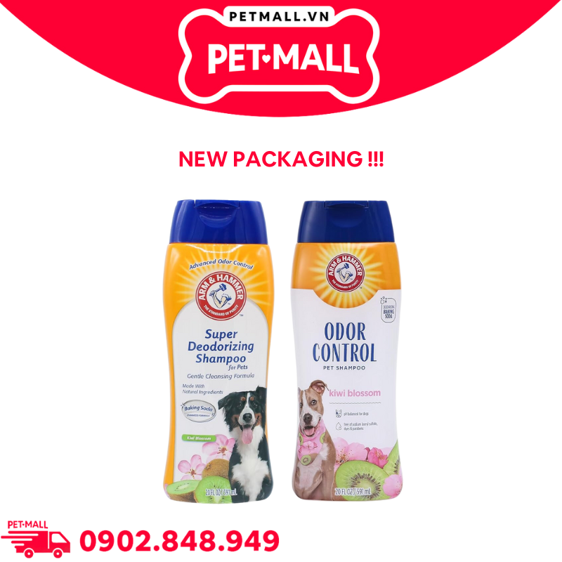 Sữa tắm ARM & HAMMER Super Deodorizing Shampoo Kiwi Blossom for Dog 591ml - Hương kiwi và hoa nhẹ nhàng Petmall