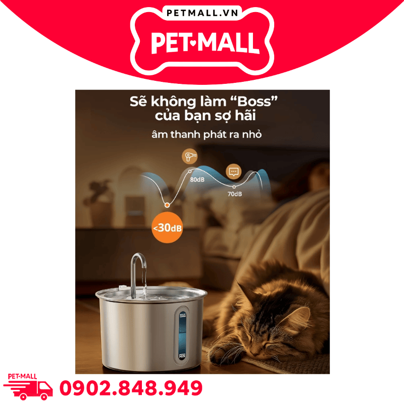 Máy cho uống nước tự động Oneisall Stainless Steel Pet Fountain PWF 001 - 2L Petmall