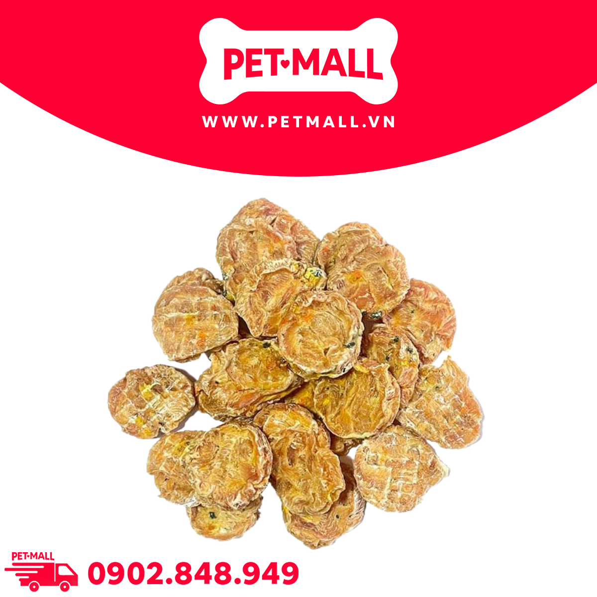 Treats miếng gà sấy Doggyman 90g - Bổ sung rau củ cho Chó Petmall
