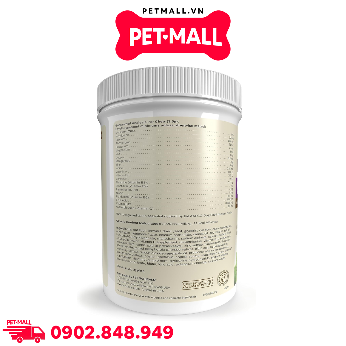 Viên nhai Pet Naturals Daily Multi for Dogs 525g - 150 chews - Bổ sung khoáng chất, vitamin tổng hợp cho Chó Petmall