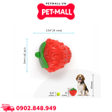 Đồ chơi TOUGH FRUIT fruity-bites Squeaky Silence Strawberry - Trái dâu, hỗ trợ nhai gặm giảm stress Petmall