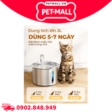 Máy cho uống nước tự động Oneisall Stainless Steel Pet Fountain PWF 001 - 2L Petmall