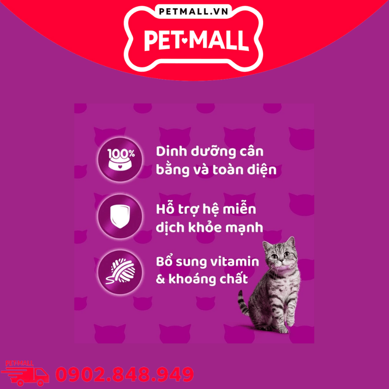 Combo 48 Gói 80G - Pate mèo WHISKAS 80g - Mix vị Petmall