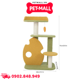 Trụ cào SONICE Yellow and Green Cat Tree Scratcher Toys Size 46 x 36 x 75 cm - 4 tầng màu xanh, vàng Petmall