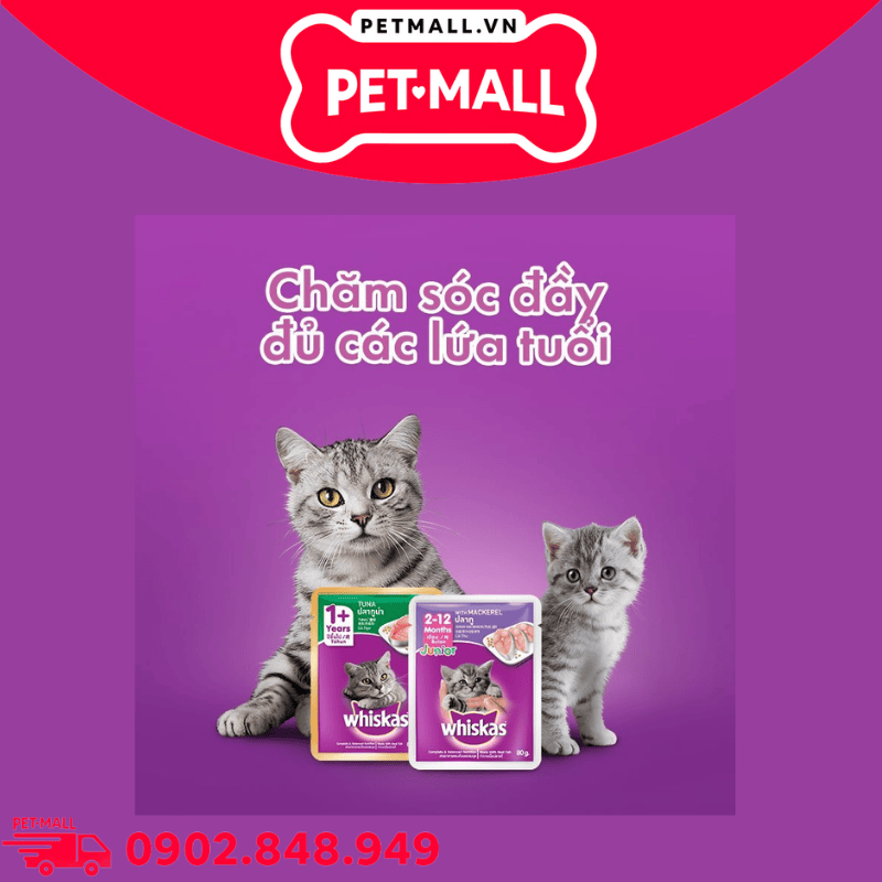 Combo 24 Gói 80G - Pate mèo WHISKAS - Mix vị Petmall
