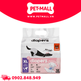 Tã cho chó cái Disposable female dog diaper - 12 miếng | Size XL 6-17 kg Petmall