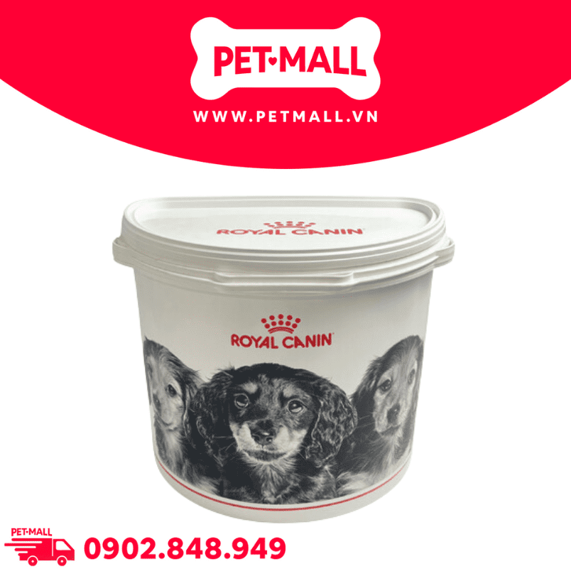 Thùng đựng thức ăn Royal Canin 2kg - Size 22x23cm - Hình chó Petmall