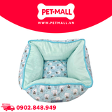 Nệm thú cưng Elite Cute Dog Size 45x45xH23cm - Hình vuông, màu Xanh