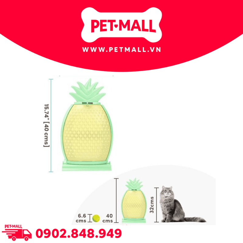 Đồ chơi FOFOS Pineapple Comber Cat Scratcher & Self Groomer Size 40x23x5cm Petmall