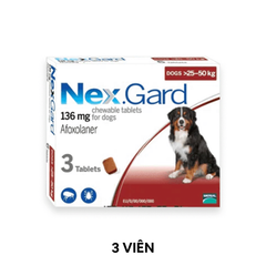 3 Viên - Trị ve NexGard 136mg Phòng và trị ve trên Chó 25-50kg Petmall