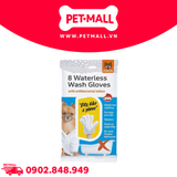 Găng tay vệ sinh FOFOS 8 Waterless Wash Gloves 250g - Gói 8 miếng vệ sinh cơ thể thú cưng