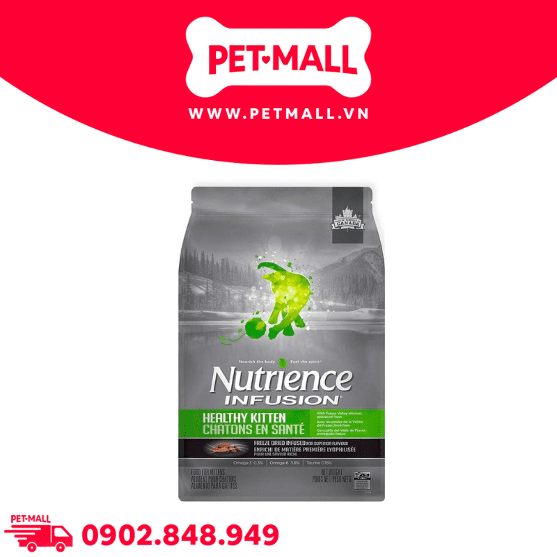 Thức ăn mèo Nutrience Infusion Kitten thịt gà rau củ 4.54kg - Dành cho mèo con Petmall