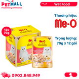 Pate Me-o Delite Tuna with Salmon in Gravy 70g - Hộp 12 gói Petmall