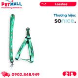 Set Dây + Yếm Sonice Lucky Leash + Harness 10kg - 1.5cm Bơ xanh Petmall