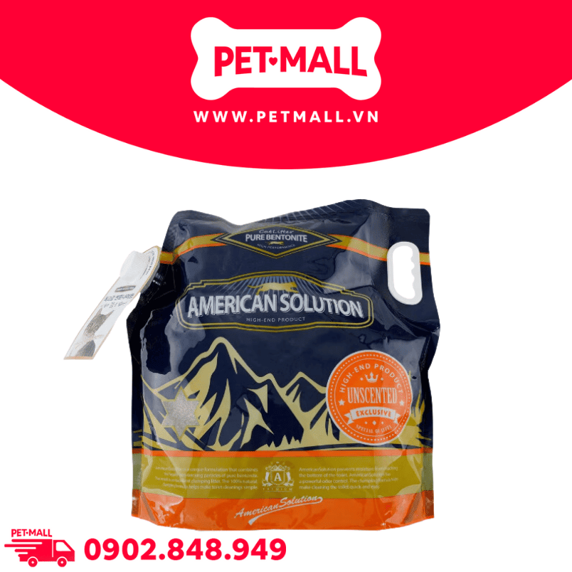 Cát vệ sinh American Solution Unscented Bentonite Cat Litter 6.35kg - Không mùi Petmall