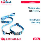 Set Dây + Vòng cổ Sonice Lucky Leash + Collar 20kg - 2cm Hình chó xanh biển Petmall