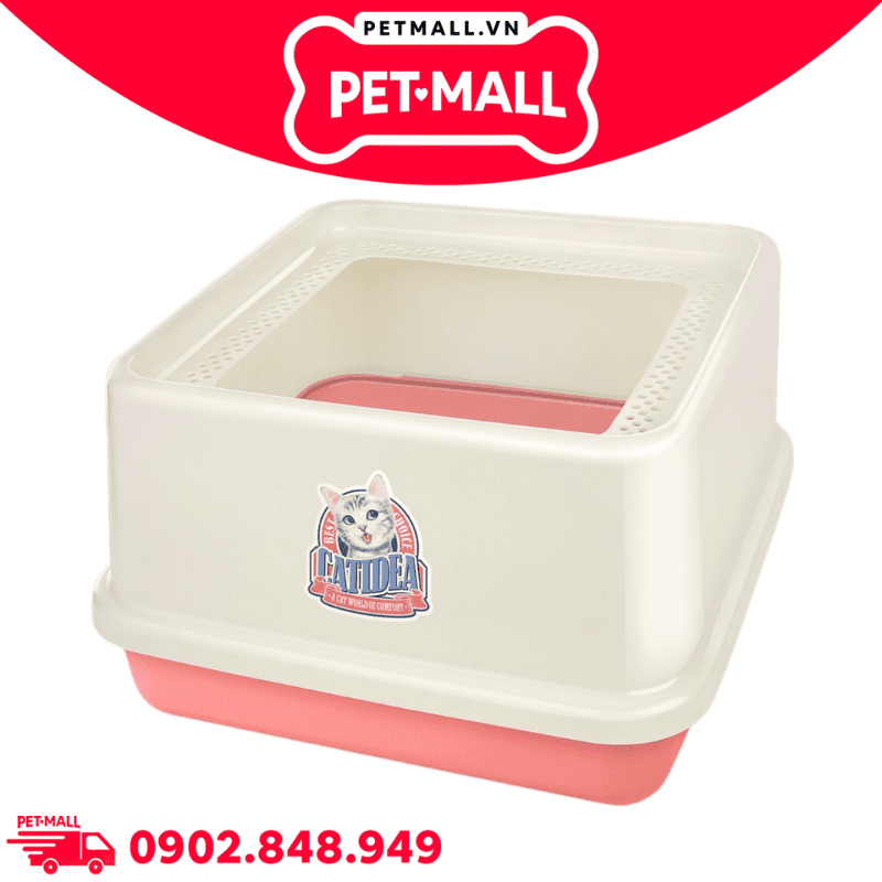 Khay vệ sinh mèo vuông CATIDEA Top Entry Size XL - 44x44x25cm Petmall